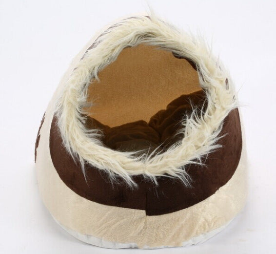 Soft Pet Bed House – Cozy Indoor Dog & Cat Bed with Enclosed Design