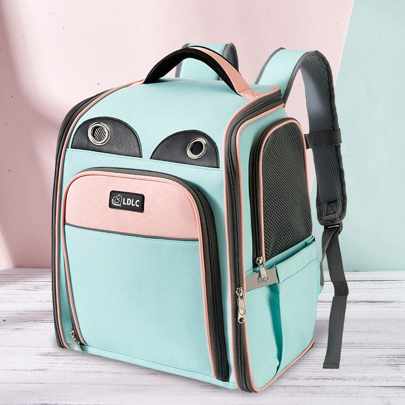 Mochila plegable extensible para mascotas: transportín de viaje transpirable con extensión frontal