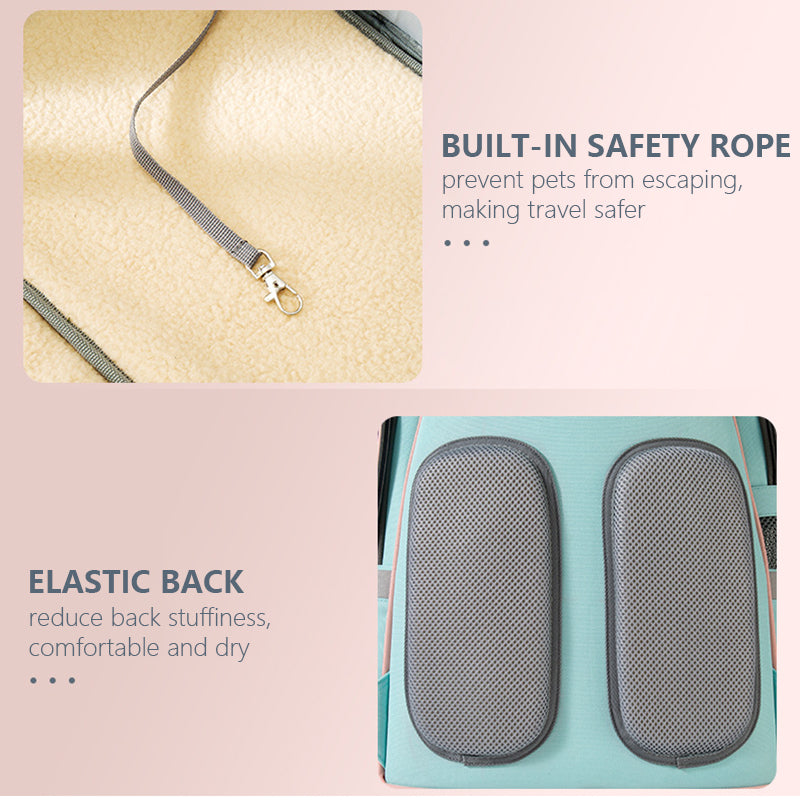 Mochila plegable extensible para mascotas: transportín de viaje transpirable con extensión frontal