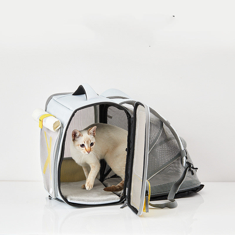 Expandable Pet Carrier Backpack – Breathable Space Capsule Backpack for Cats & Small Dogs